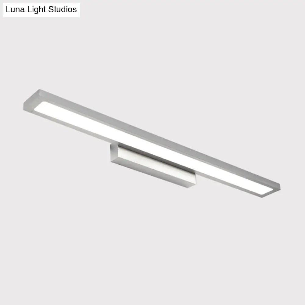 Tube Metal LED Bathroom Vanity Lamp - Minimalist Light Fixture in Black/Silver with Warm/White Light