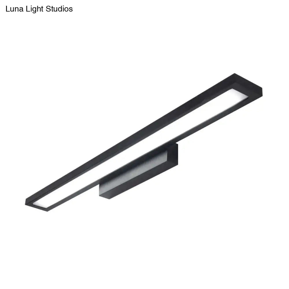 Tube Metal LED Bathroom Vanity Lamp - Minimalist Light Fixture in Black/Silver with Warm/White Light