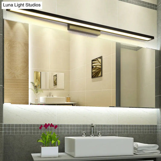 Tube Metal LED Bathroom Vanity Lamp - Minimalist Light Fixture in Black/Silver with Warm/White Light
