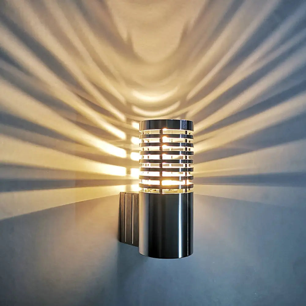 Tubular Aluminum LED Wall Sconce Kit with Chrome Finish - Modern Design for Parties - Vibrant Blue/Yellow/Red Light