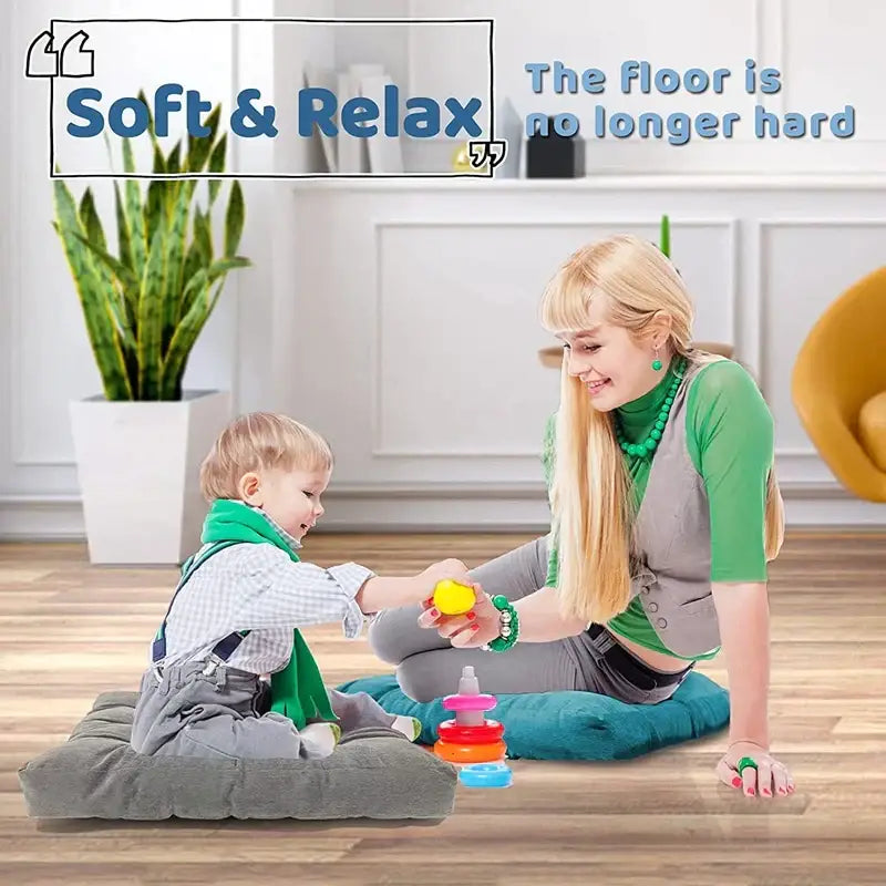 Gray plush decorbites corduroy floor seat cushion ideal for living room yoga mat seating comfort