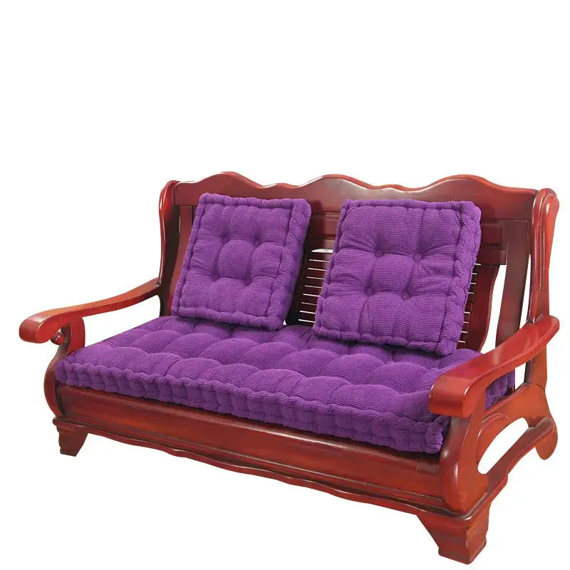 Purple tufted seat cushion set for wooden sofa from decorbites indoor bench indoor bench seat for living room decor