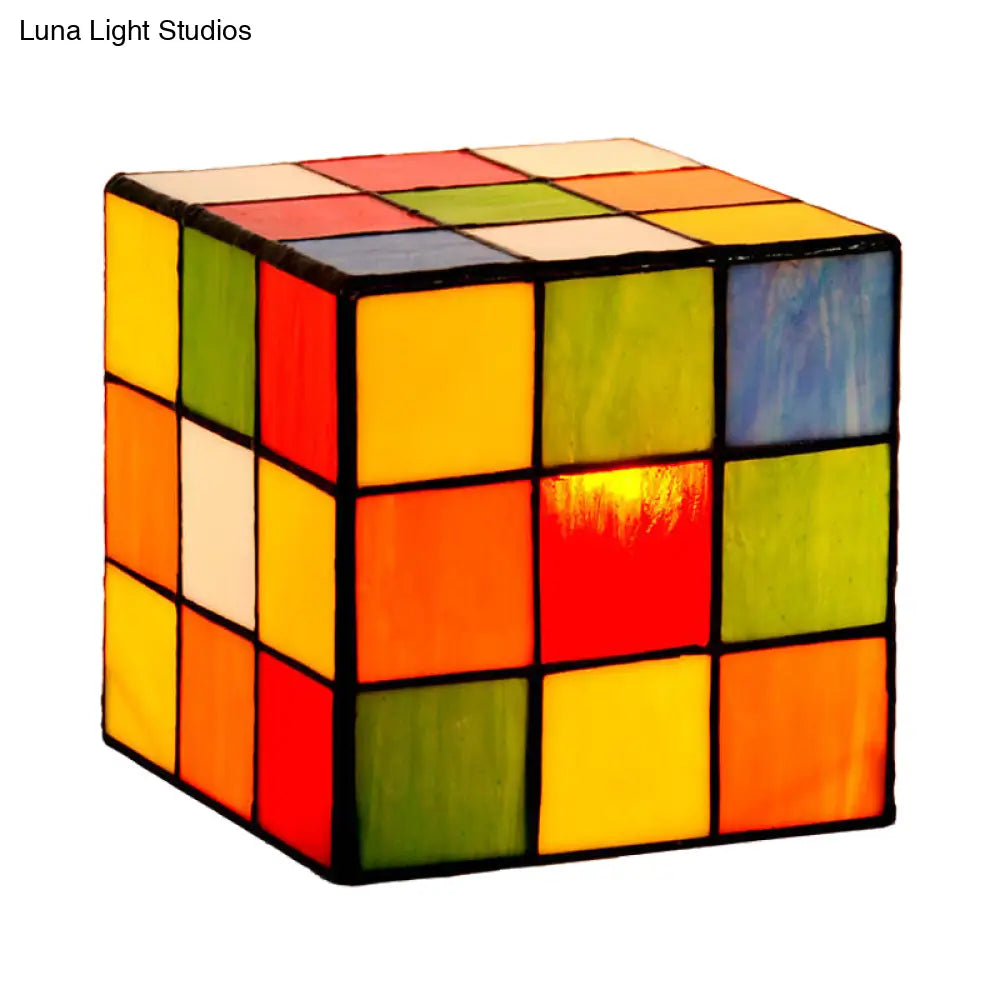 Tweakcube Baroque Cut Glass Nightstand Lamp - Red-Yellow-Blue Ambient Lighting for Bedroom