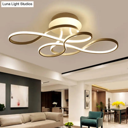 DecorBites™ DecorBites™ Twirling Acrylic LED Ceiling Light: Minimalist Living Room Flush Mount