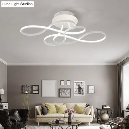 DecorBites™ DecorBites™ Twirling Acrylic LED Ceiling Light: Minimalist Living Room Flush Mount