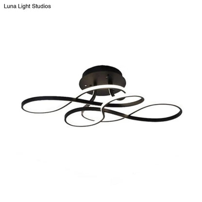 DecorBites™ DecorBites™ Twirling Acrylic LED Ceiling Light: Minimalist Living Room Flush Mount