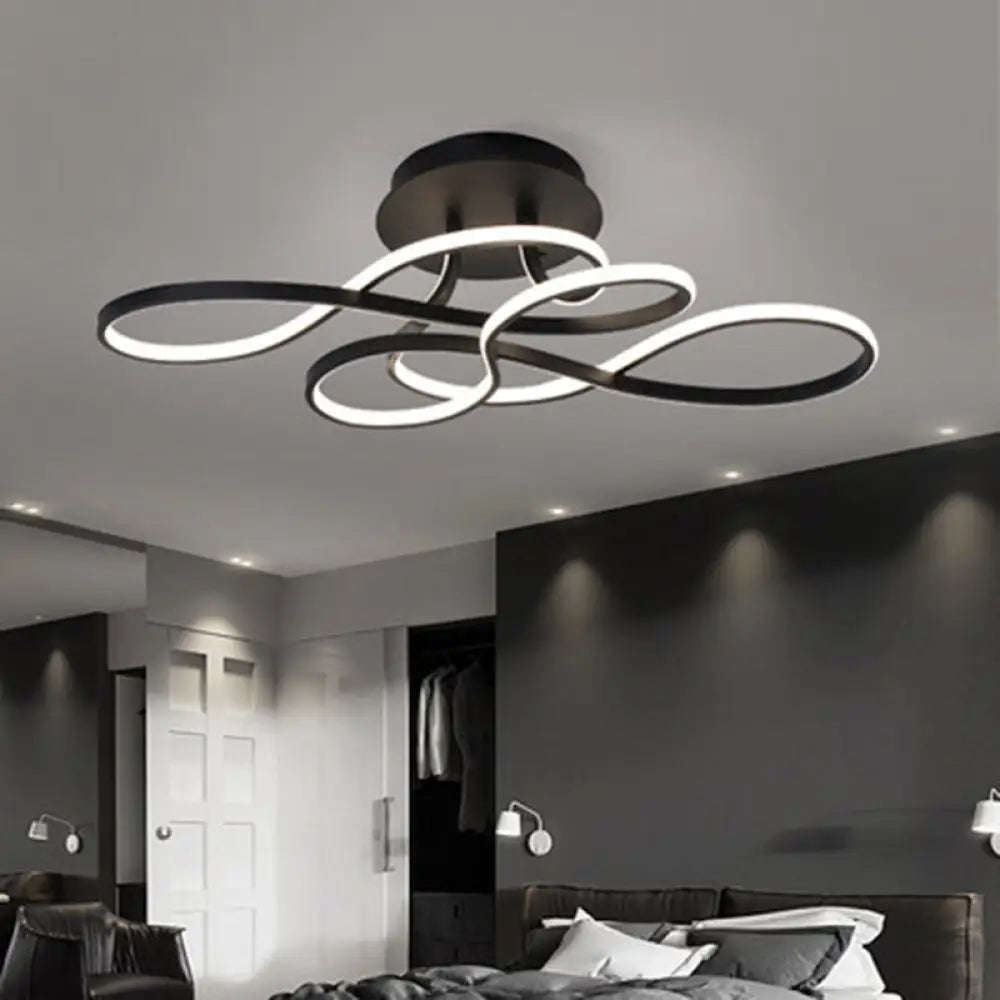 Twirling Acrylic LED Ceiling Light: Minimalist Living Room Flush Mount