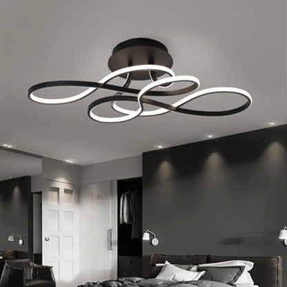 DecorBites™ DecorBites™ Twirling Acrylic LED Ceiling Light: Minimalist Living Room Flush Mount