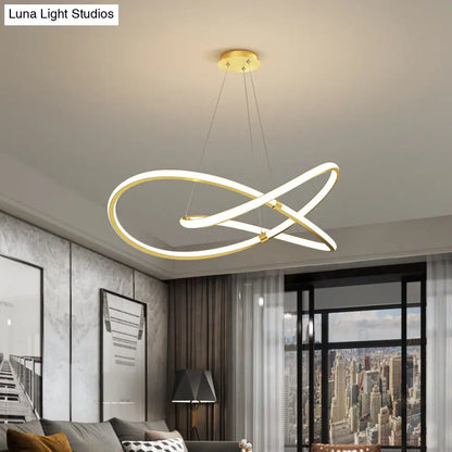 Twist Chandelier Metal Pendant Light for Living Room - Ultra-Modern Design