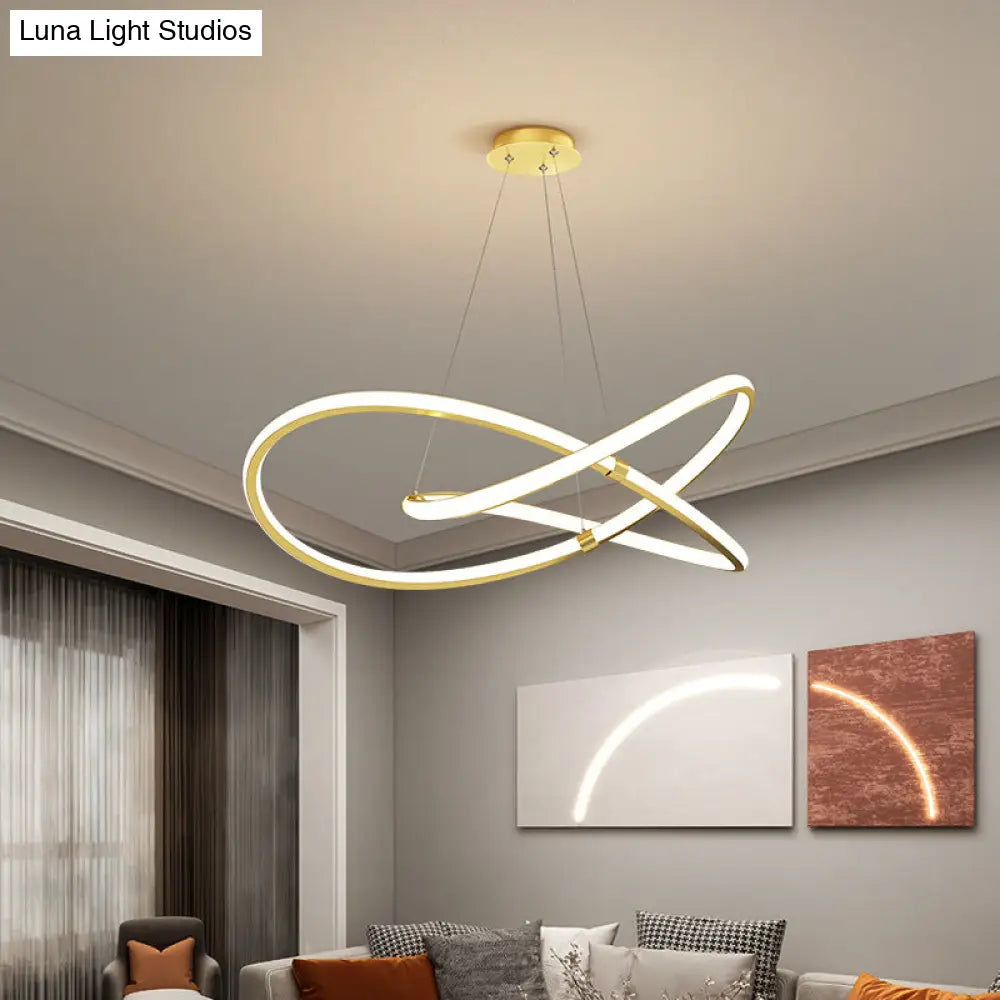 Twist Chandelier Metal Pendant Light for Living Room - Ultra-Modern Design