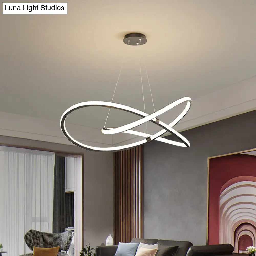 Twist Chandelier Metal Pendant Light for Living Room - Ultra-Modern Design