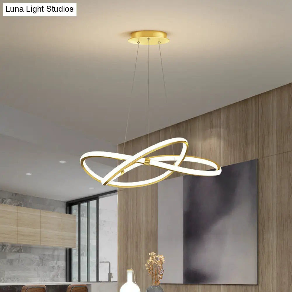 Twist Chandelier Metal Pendant Light for Living Room - Ultra-Modern Design