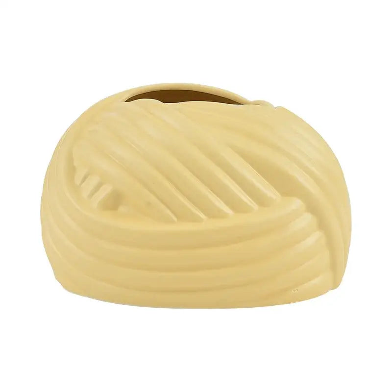 Cream-colored ceramic desktop storage tissue box with smooth ribbed texture for decorbites ceramic desktop use