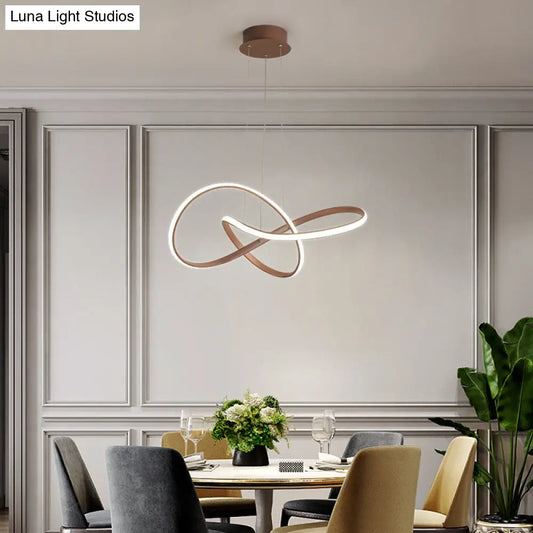 Twisted Metal Chandelier - Modern Simplicity for Living Room Lighting