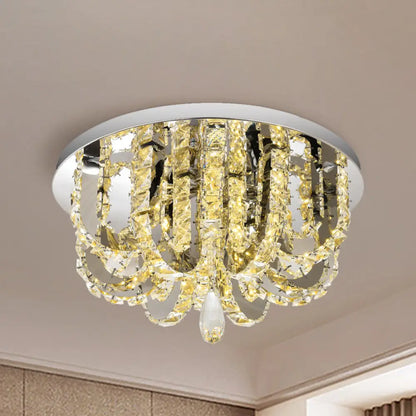DecorBites™ DecorBites™ U-Shape Crystal LED Flush Mount Ceiling Light in Stainless-Steel - Simplicity at its Finest