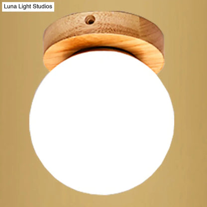 DecorBites™ DecorBites™ Ultra-Contemporary 1-Light White Glass Semi Flush Chandelier Ceiling Light for Hallway