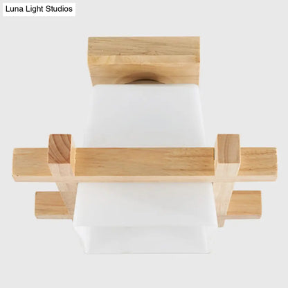 DecorBites™ DecorBites™ Ultra-Contemporary 1-Light White Glass Semi Flush Chandelier Ceiling Light for Hallway