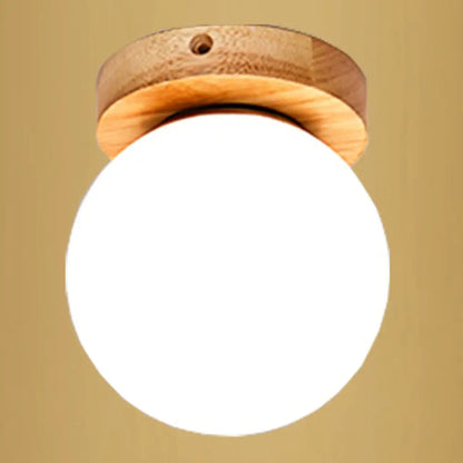 DecorBites™ DecorBites™ Ultra-Contemporary 1-Light White Glass Semi Flush Chandelier Ceiling Light for Hallway