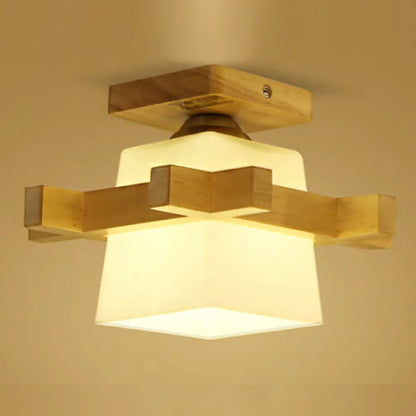 DecorBites™ DecorBites™ Ultra-Contemporary 1-Light White Glass Semi Flush Chandelier Ceiling Light for Hallway