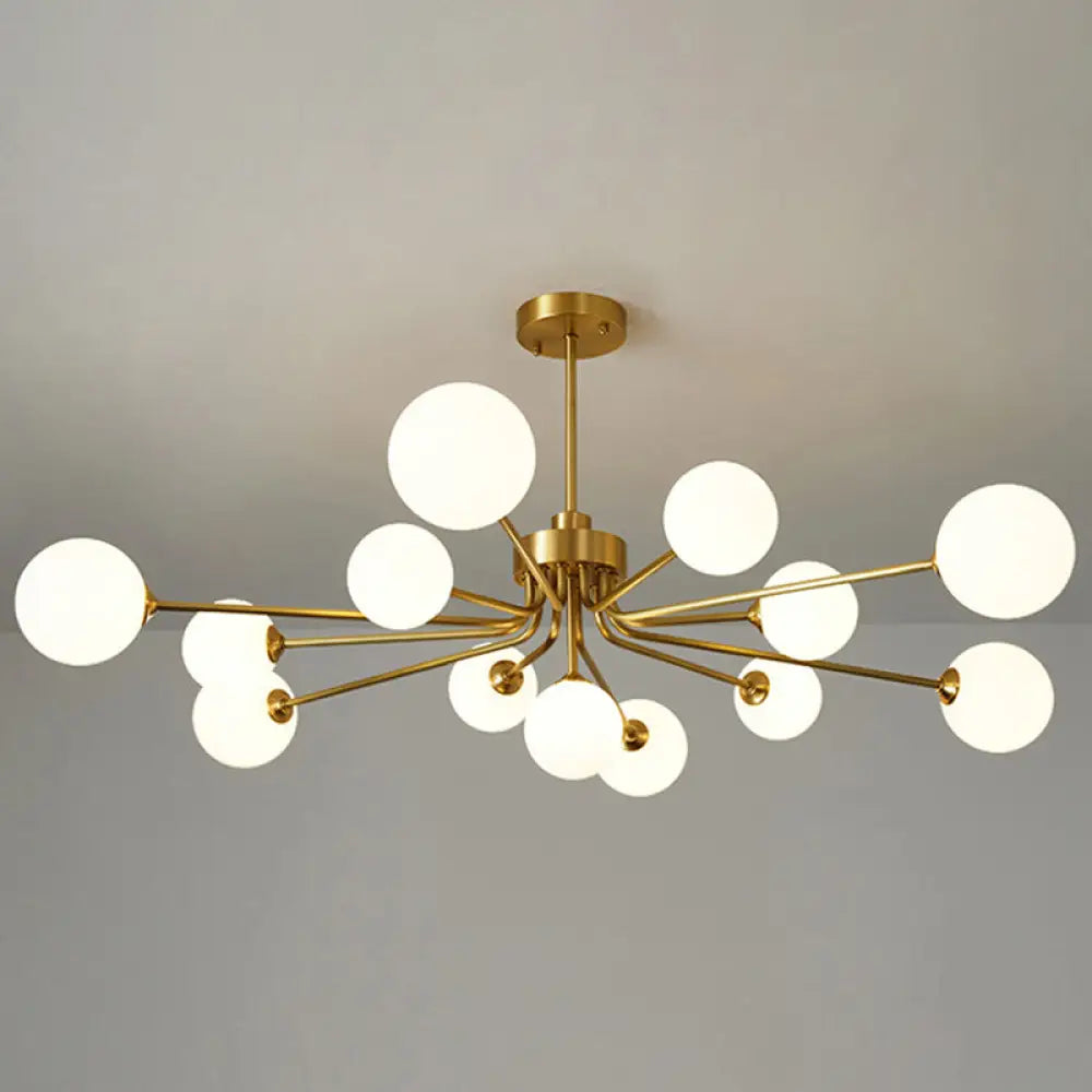 Ultra-Contemporary Milk Glass Balloon Chandelier for Living Room Ceiling