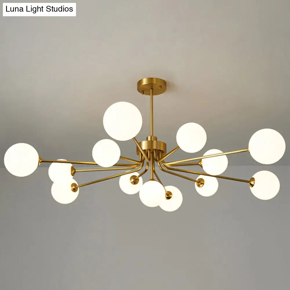 Ultra-Contemporary Milk Glass Balloon Chandelier for Living Room Ceiling