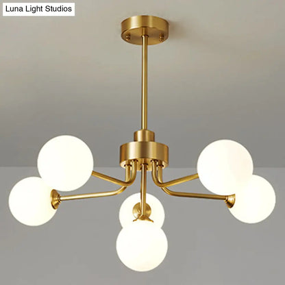 Ultra-Contemporary Milk Glass Balloon Chandelier for Living Room Ceiling