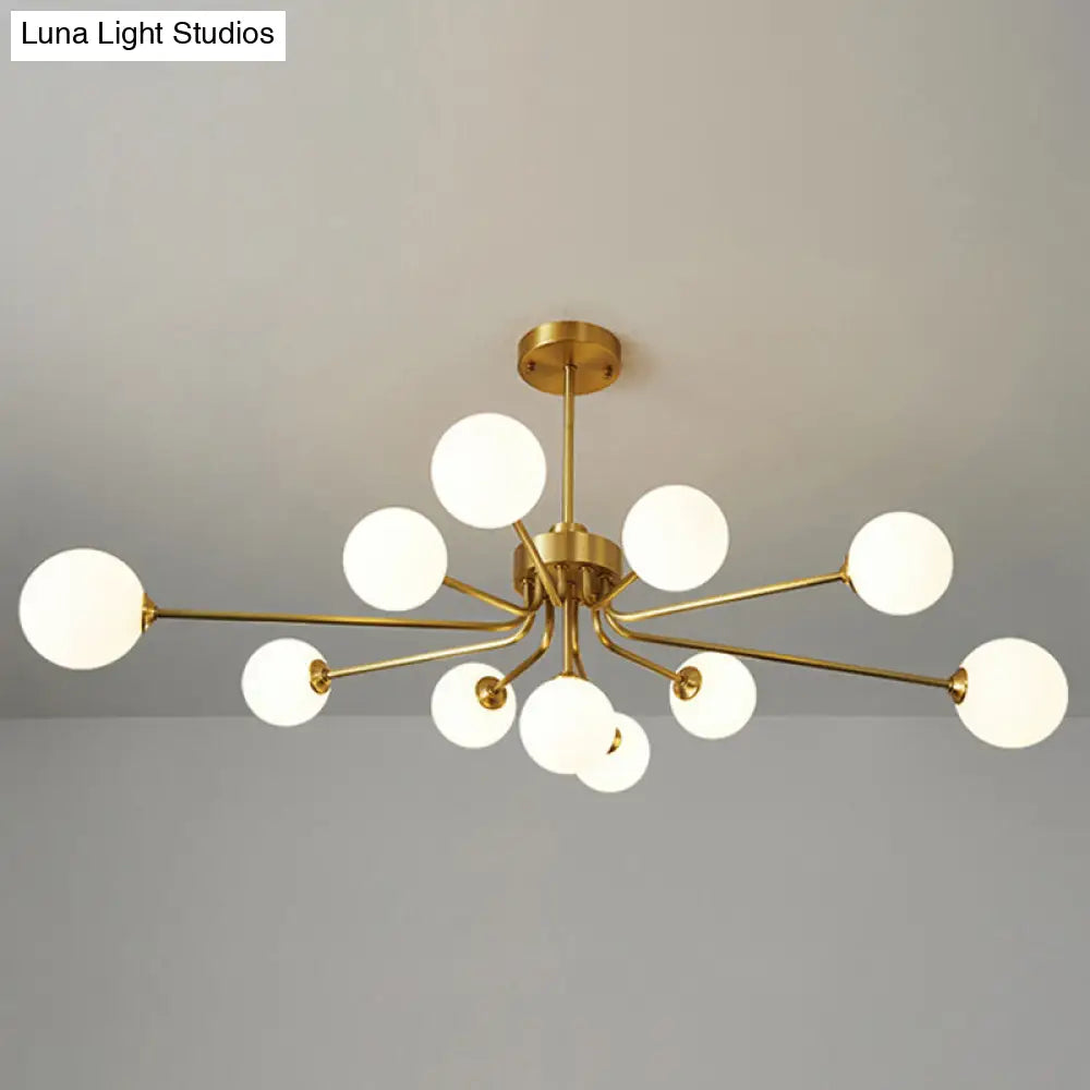 Ultra-Contemporary Milk Glass Balloon Chandelier for Living Room Ceiling