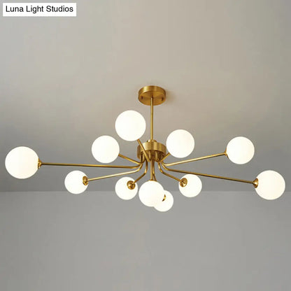 Ultra-Contemporary Milk Glass Balloon Chandelier for Living Room Ceiling