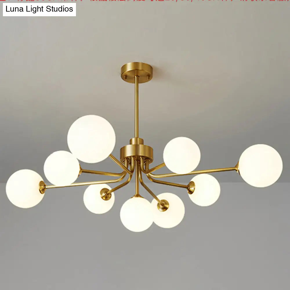 Ultra-Contemporary Milk Glass Balloon Chandelier for Living Room Ceiling