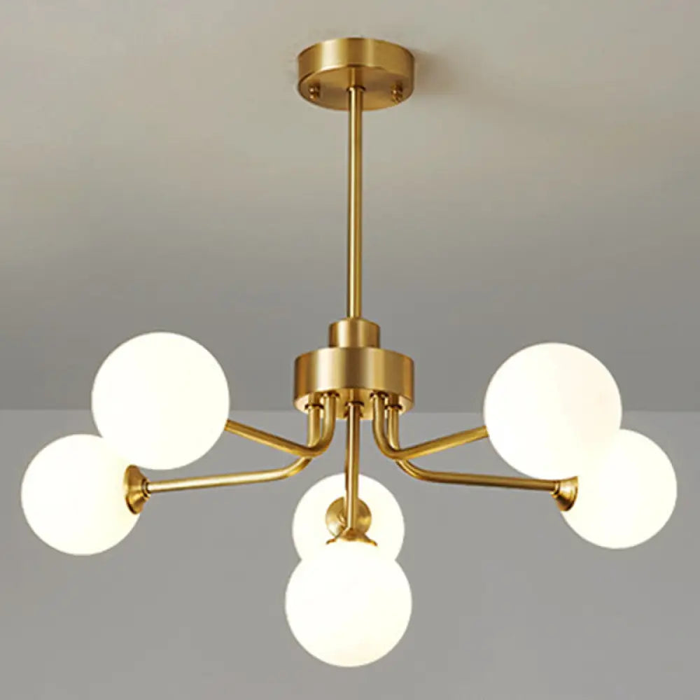 Ultra-Contemporary Milk Glass Balloon Chandelier for Living Room Ceiling