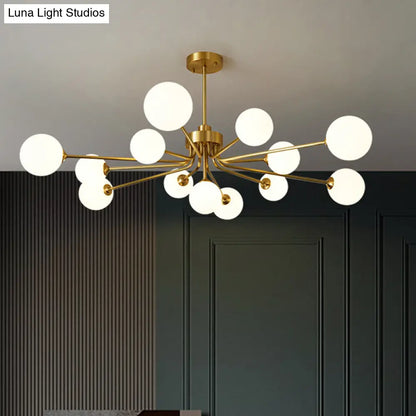 Ultra-Contemporary Milk Glass Balloon Chandelier for Living Room Ceiling