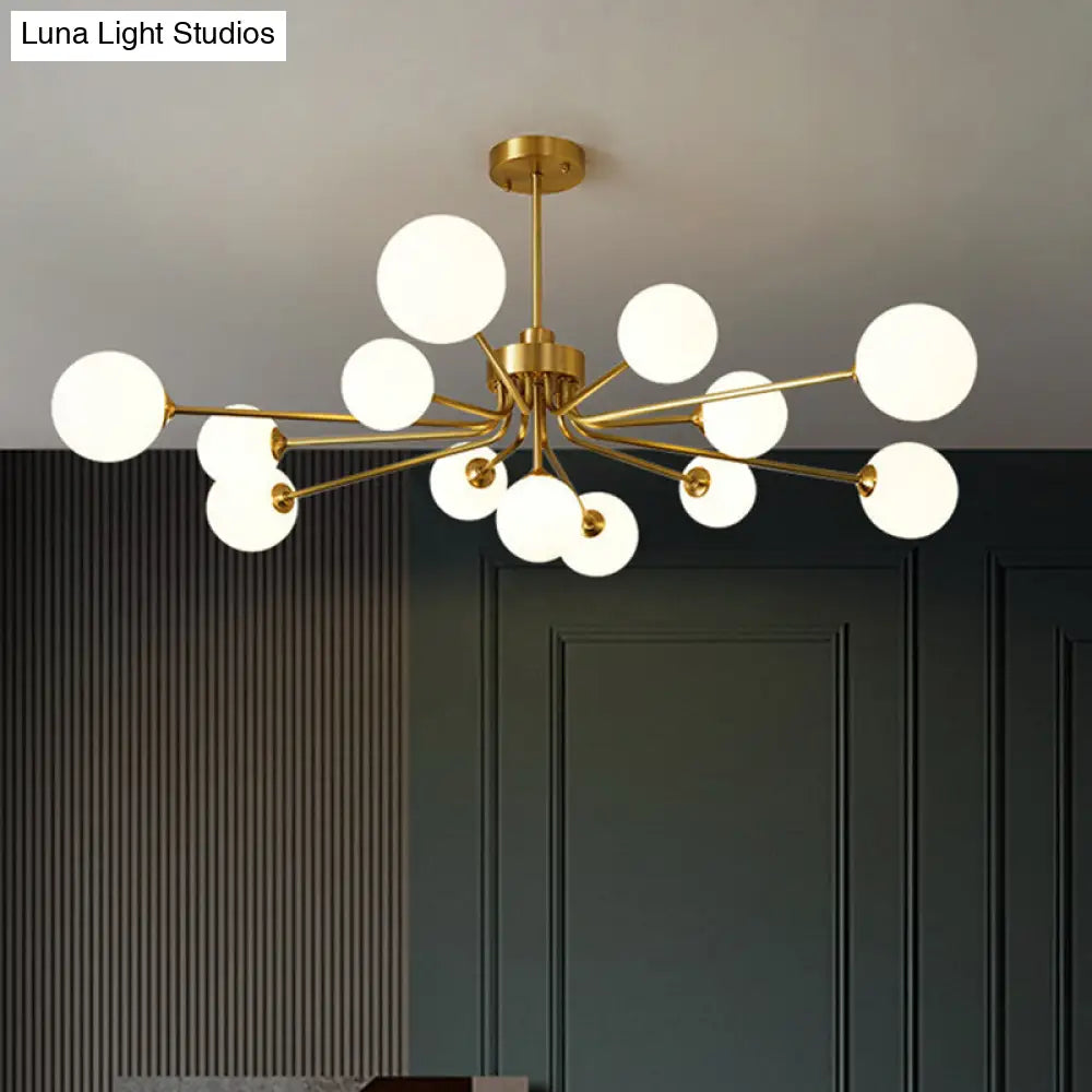 Ultra-Contemporary Milk Glass Balloon Chandelier for Living Room Ceiling