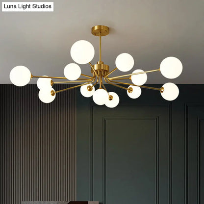 Ultra-Contemporary Milk Glass Balloon Chandelier for Living Room Ceiling