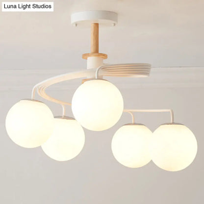 DecorBites™ DecorBites™ Ultra-Contemporary Milk Glass Semi Flush Mount Ceiling Light Fixture for Living Room