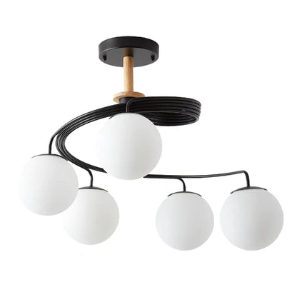 DecorBites™ DecorBites™ Ultra-Contemporary Milk Glass Semi Flush Mount Ceiling Light Fixture for Living Room
