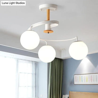DecorBites™ DecorBites™ Ultra-Contemporary Milk Glass Semi Flush Mount Ceiling Light Fixture for Living Room
