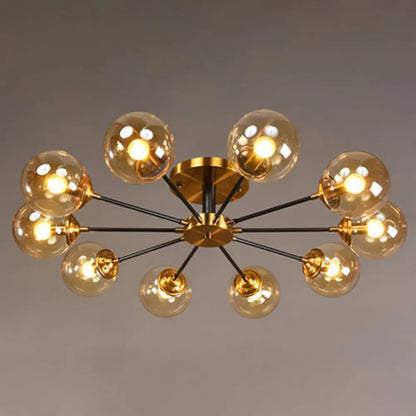 DecorBites™ DecorBites™ Ultra-Contemporary Sputnik Stained Glass Ceiling Light for Bedroom