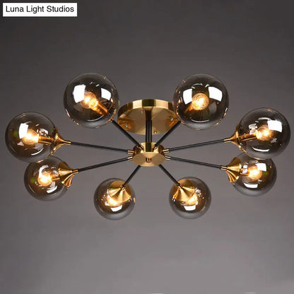 DecorBites™ DecorBites™ Ultra-Contemporary Sputnik Stained Glass Ceiling Light for Bedroom