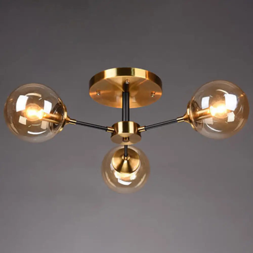 Ultra-Contemporary Sputnik Stained Glass Ceiling Light for Bedroom