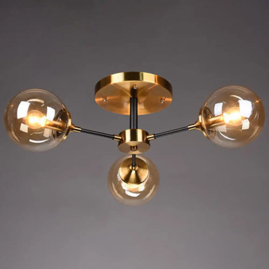 Ultra-Contemporary Sputnik Stained Glass Ceiling Light for Bedroom