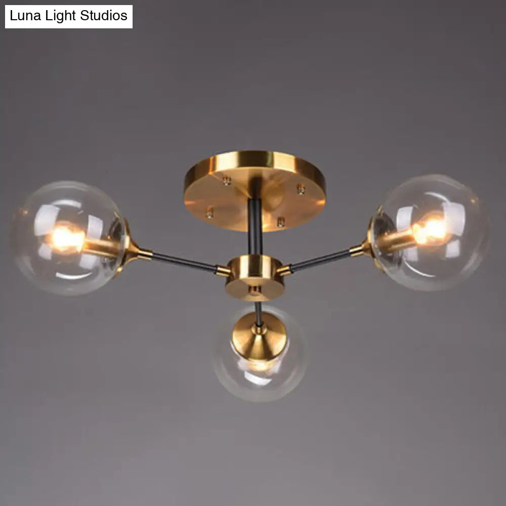 Ultra-Contemporary Sputnik Stained Glass Ceiling Light for Bedroom