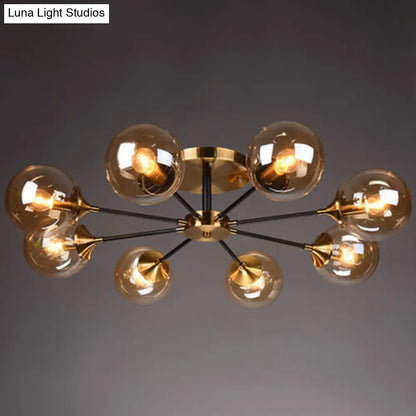 DecorBites™ DecorBites™ Ultra-Contemporary Sputnik Stained Glass Ceiling Light for Bedroom