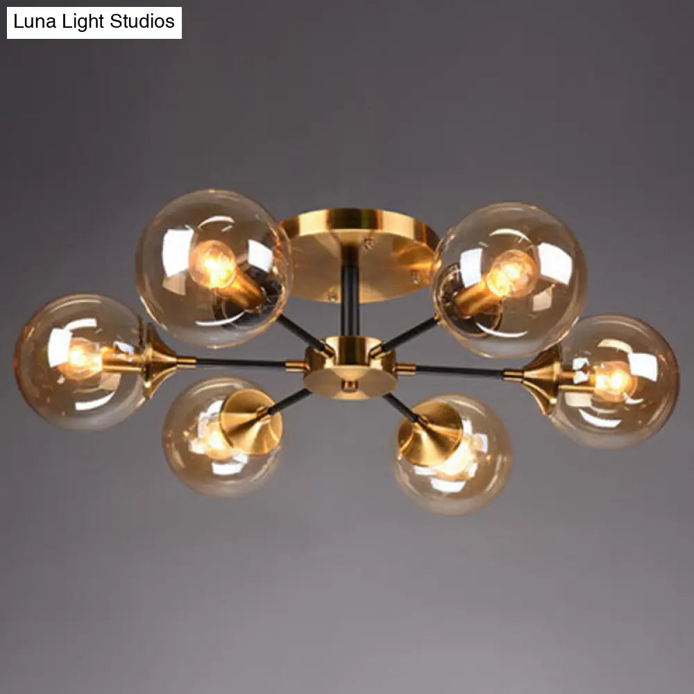 Ultra-Contemporary Sputnik Stained Glass Ceiling Light for Bedroom