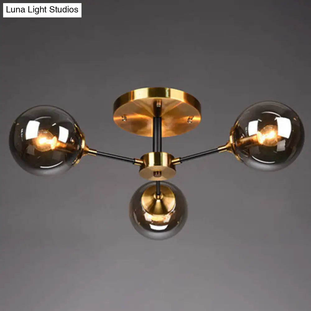 Ultra-Contemporary Sputnik Stained Glass Ceiling Light for Bedroom