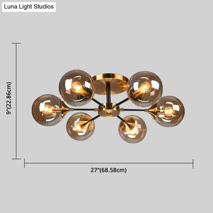 DecorBites™ DecorBites™ Ultra-Contemporary Sputnik Stained Glass Ceiling Light for Bedroom