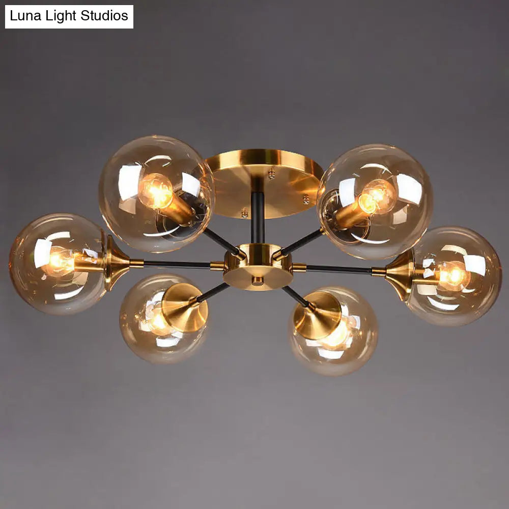 Ultra-Contemporary Sputnik Stained Glass Ceiling Light for Bedroom