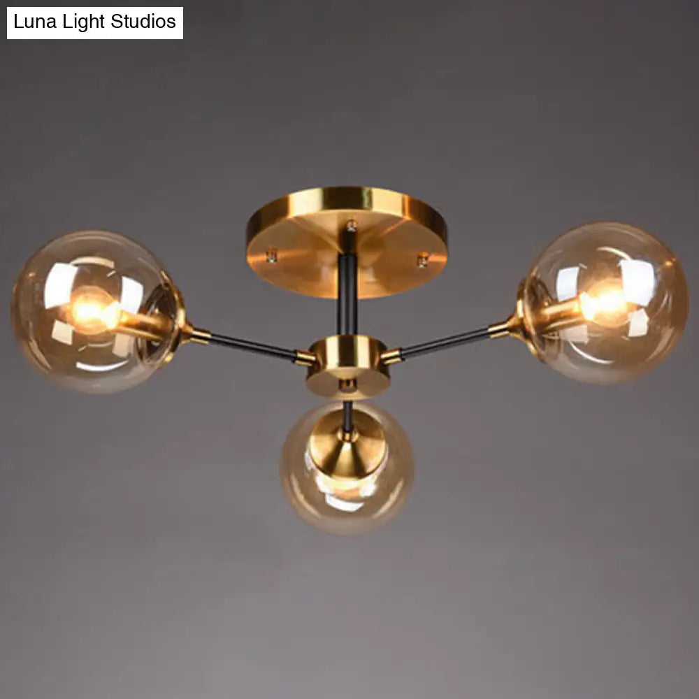 Ultra-Contemporary Sputnik Stained Glass Ceiling Light for Bedroom