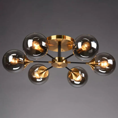 DecorBites™ DecorBites™ Ultra-Contemporary Sputnik Stained Glass Ceiling Light for Bedroom