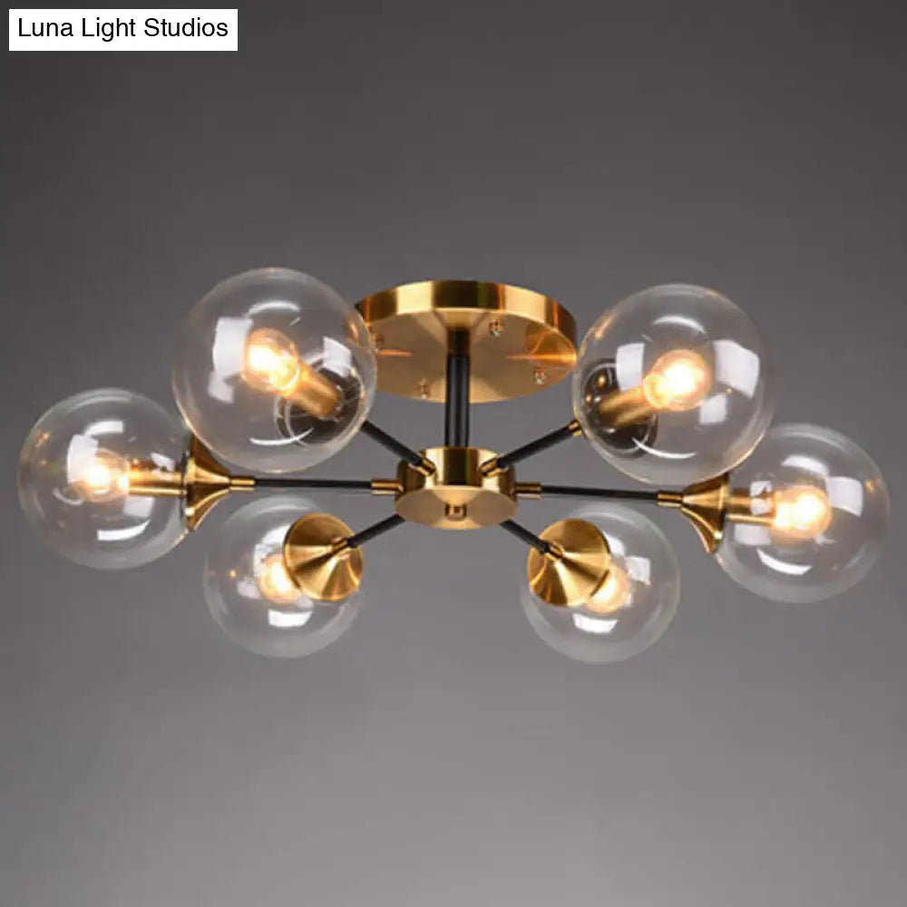 Ultra-Contemporary Sputnik Stained Glass Ceiling Light for Bedroom