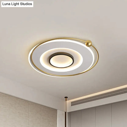 DecorBites™ DecorBites™ Ultra-Modern Black and Gold LED Ceiling Lamp in Warm/White Light, 16.5"/22" Circular Thin Acrylic Flush Light